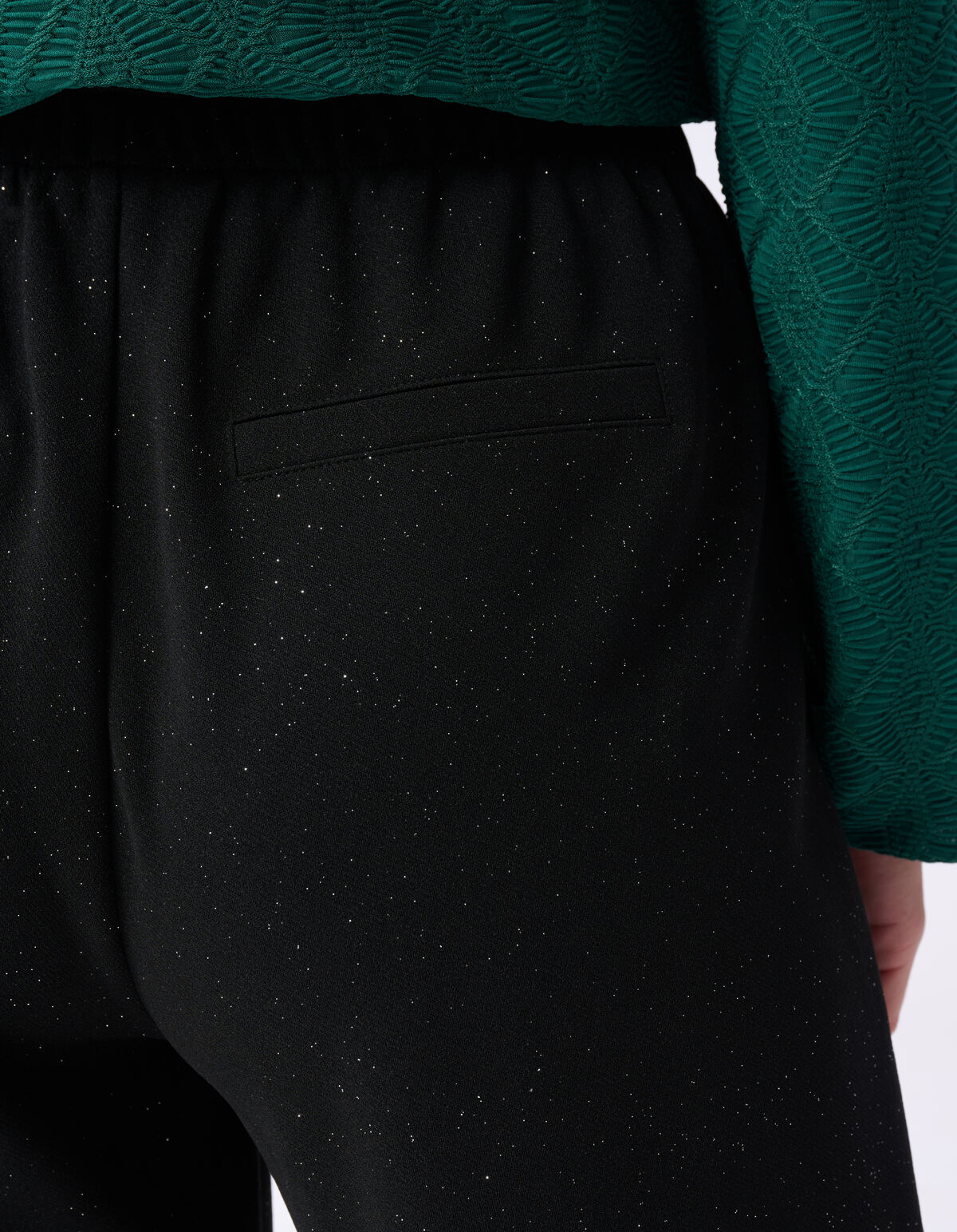 Glitzerhose mit weitem Bein Schwarz SHOEBY WOMEN