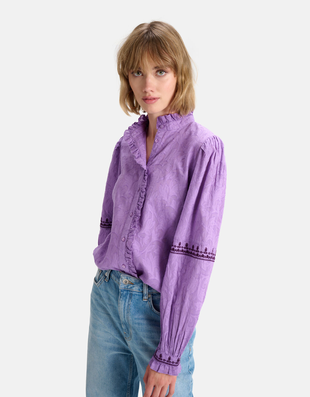 Jacquardbluse aus Baumwolle SHOEBY WOMEN