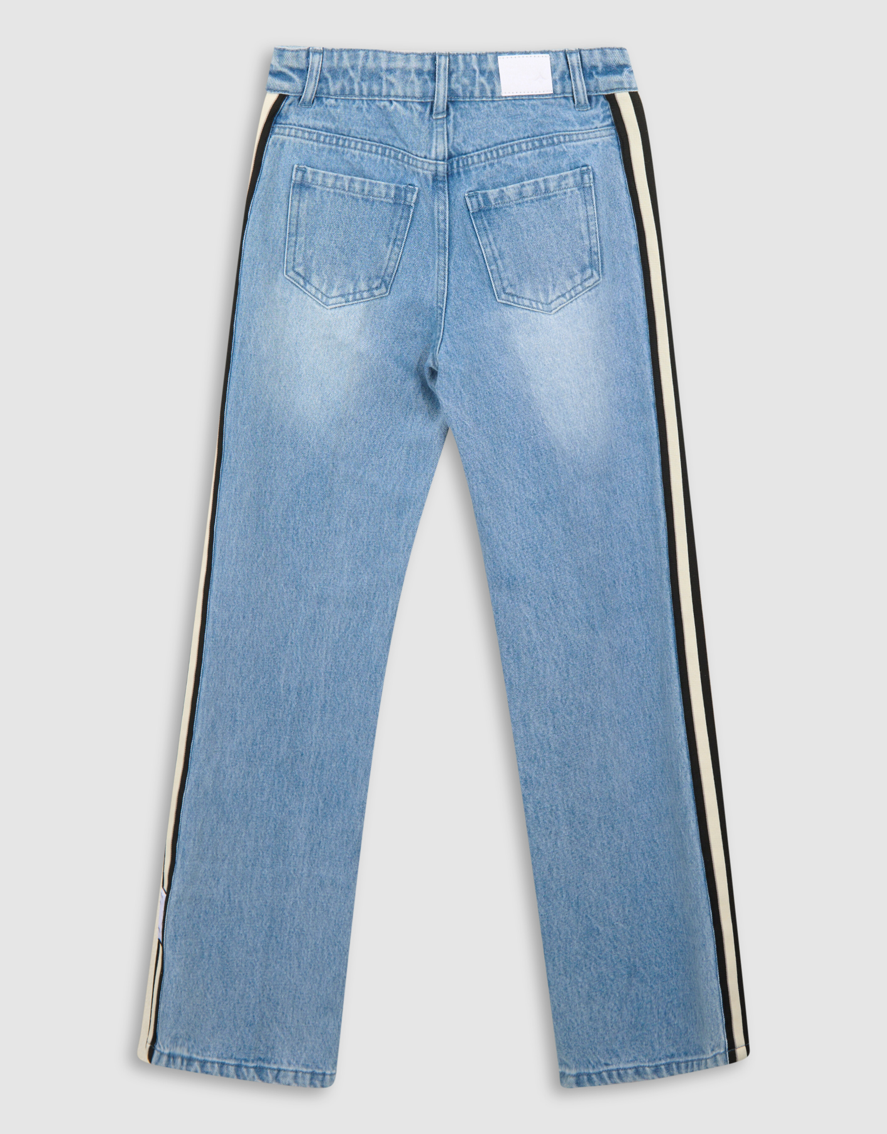 Sportliche Tape Jeans mit weitem Bein Blau SHOEBY GIRLS