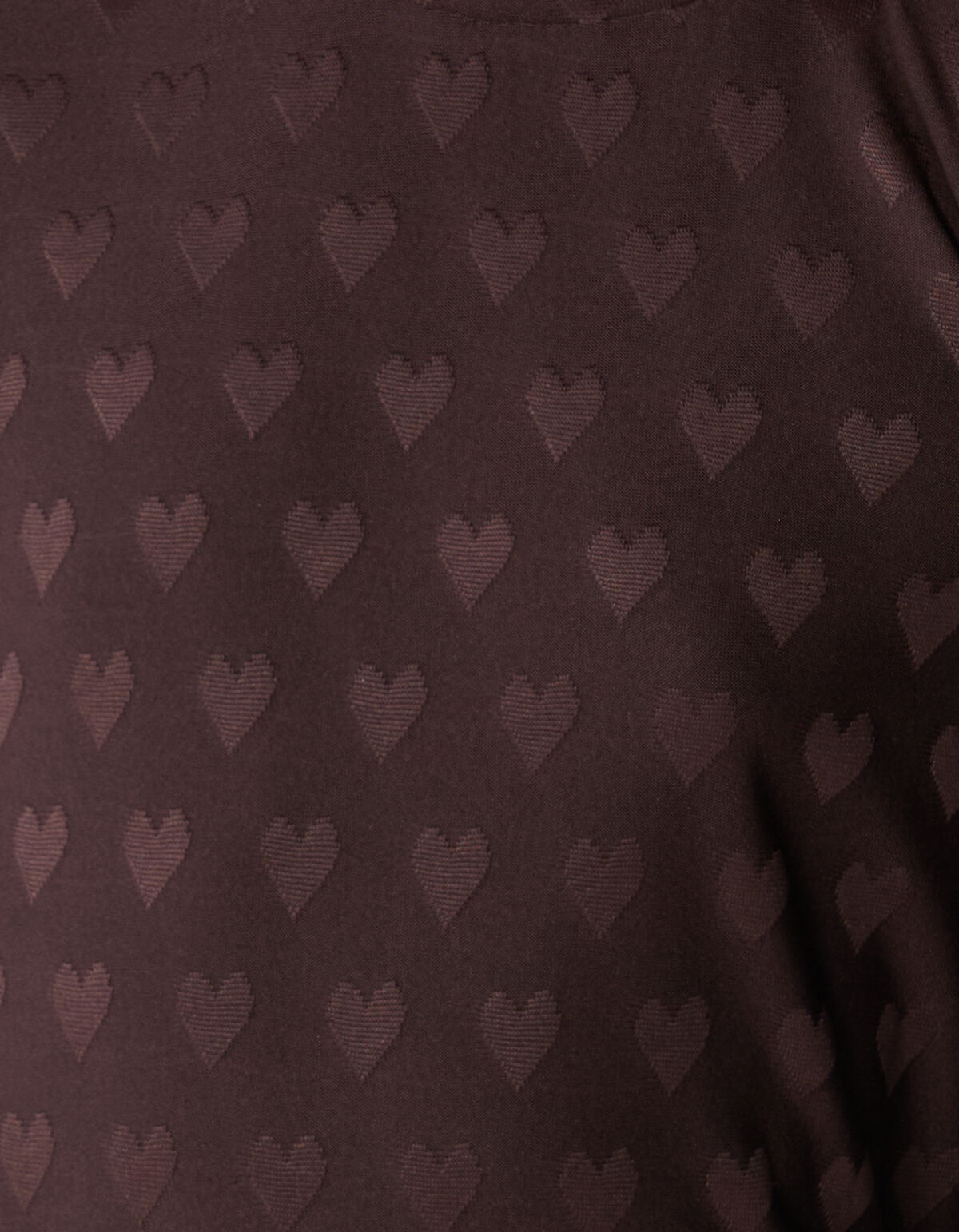 Heart Printed Longsleeve Top Donkerbruin SHOEBY GIRLS