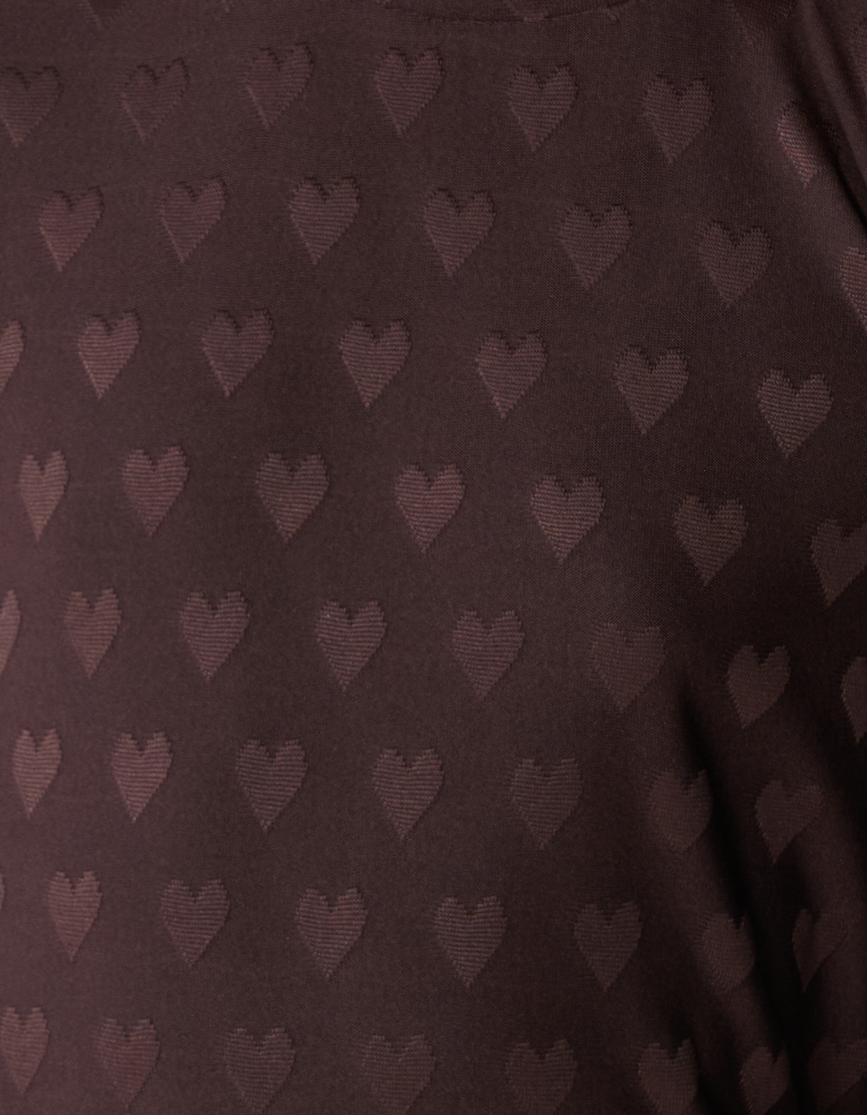 Heart Printed Longsleeve Top Donkerbruin SHOEBY GIRLS