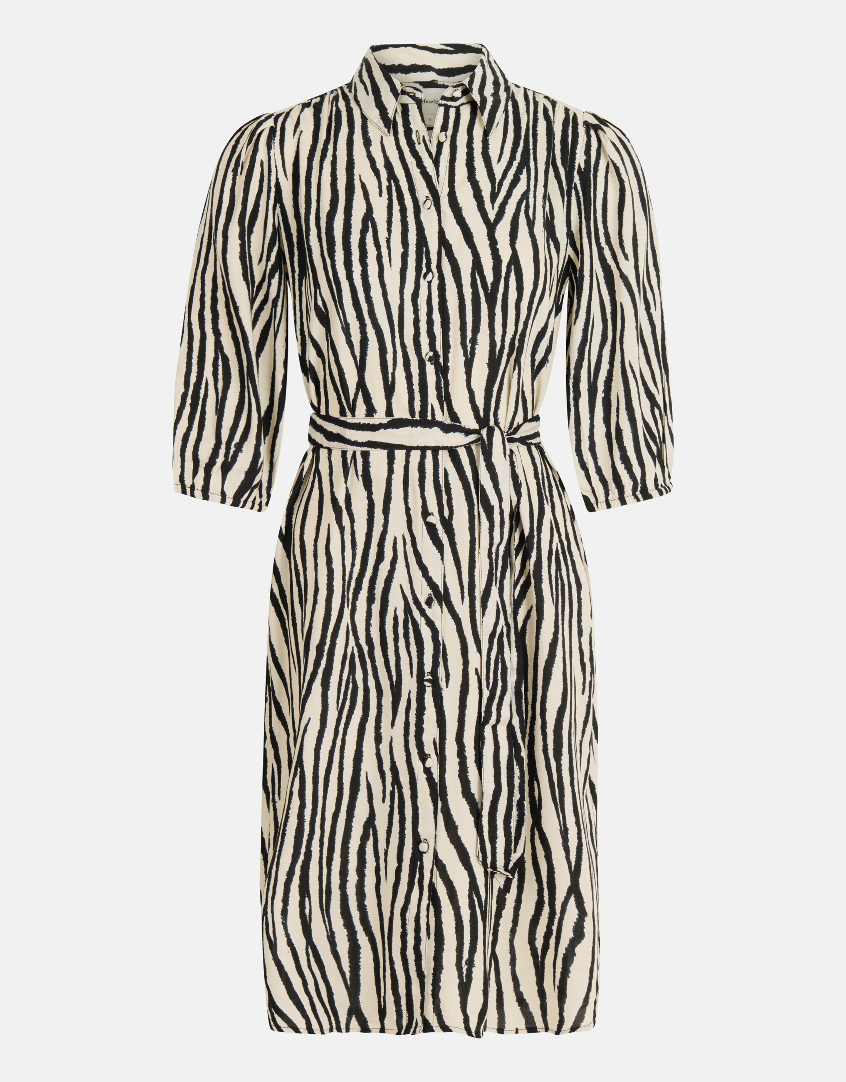 Zebra bedrucktes Kleid Schwarz/Weiß SHOEBY WOMEN