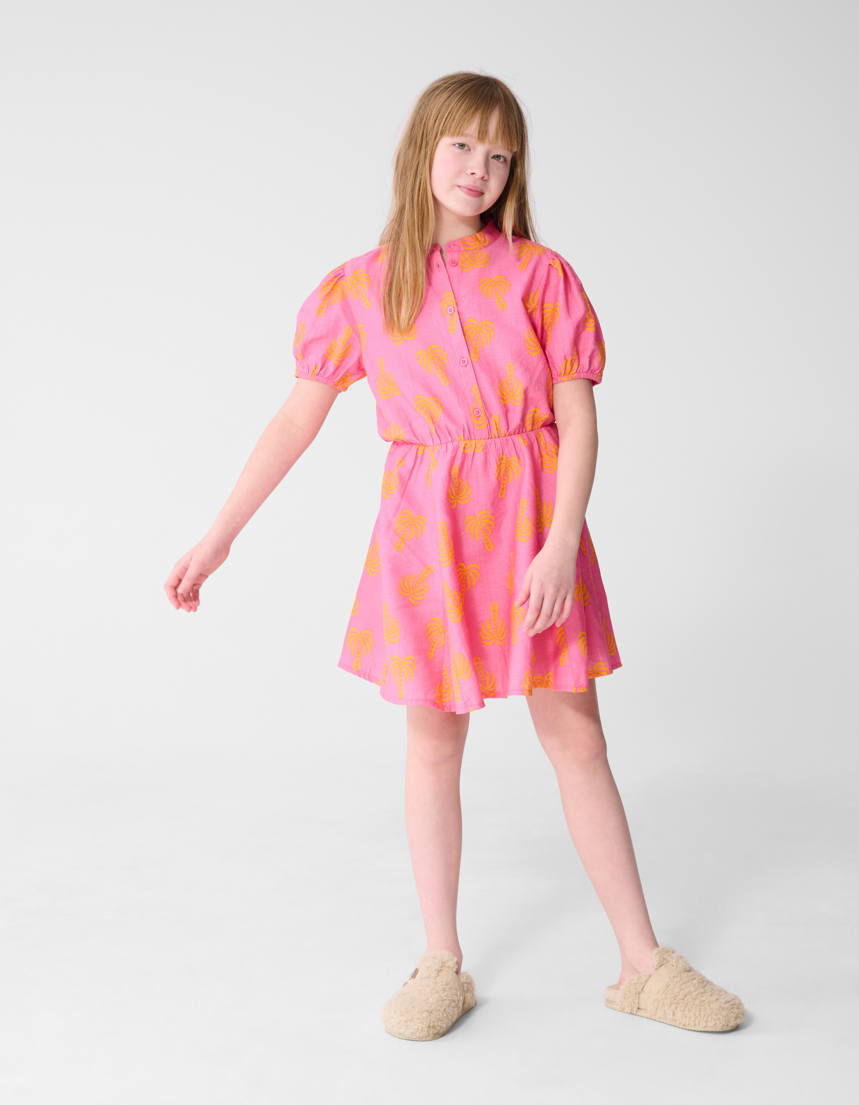 Minikleid mit Palmenmuster, Rosa SHOEBY GIRLS