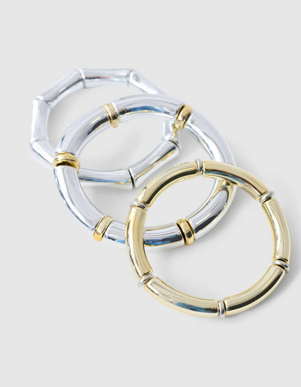 Elastisches Armband-Set Gold/Silber SHOEBY ACCESSOIRES