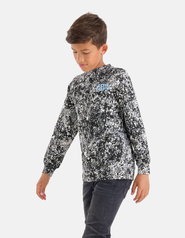 Bedruckter Pullover Schwarz/Weiß SHOEBY BOYS
