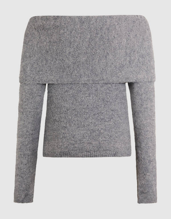 Off Shoulder Pullover Grau SHOEBY WOMEN