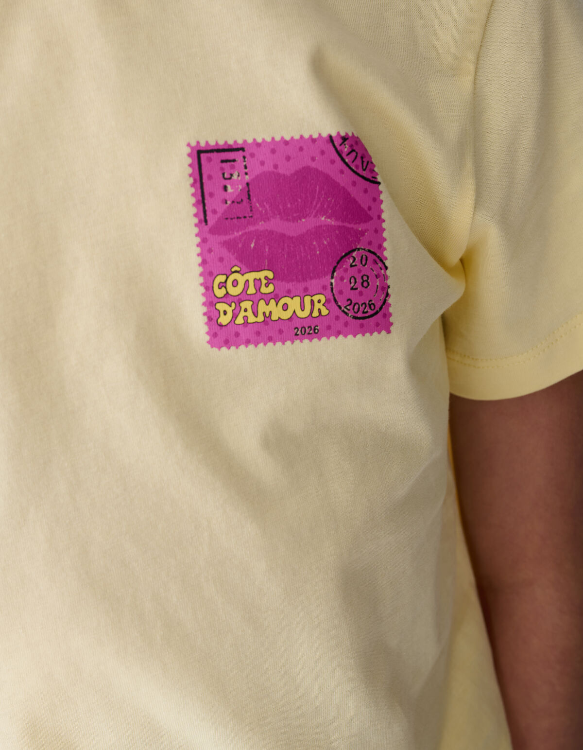 Postmarken-Kunst T-Shirt Hellgelb SHOEBY GIRLS