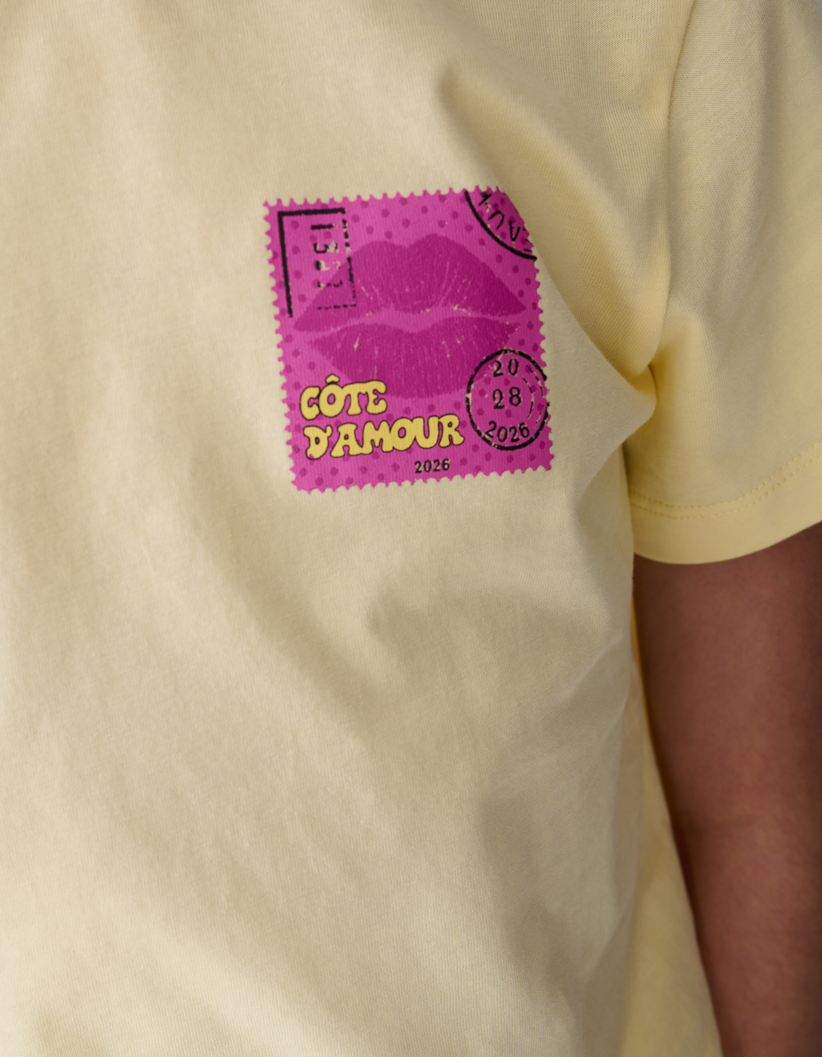 Postmarken-Kunst T-Shirt Hellgelb SHOEBY GIRLS