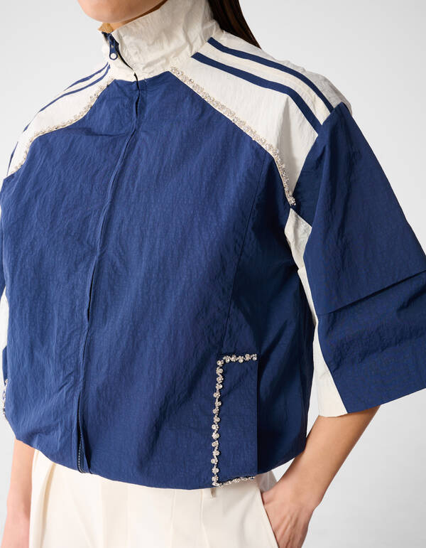 &Uuml;bergro&szlig;e sportliche Trainingsjacke Dunkelblau SHOEBY WOMEN