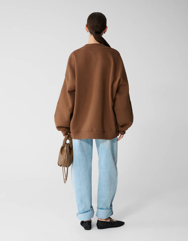 &Uuml;bergro&szlig;er Varsity-Kunstpullover Bruin SHOEBY WOMEN