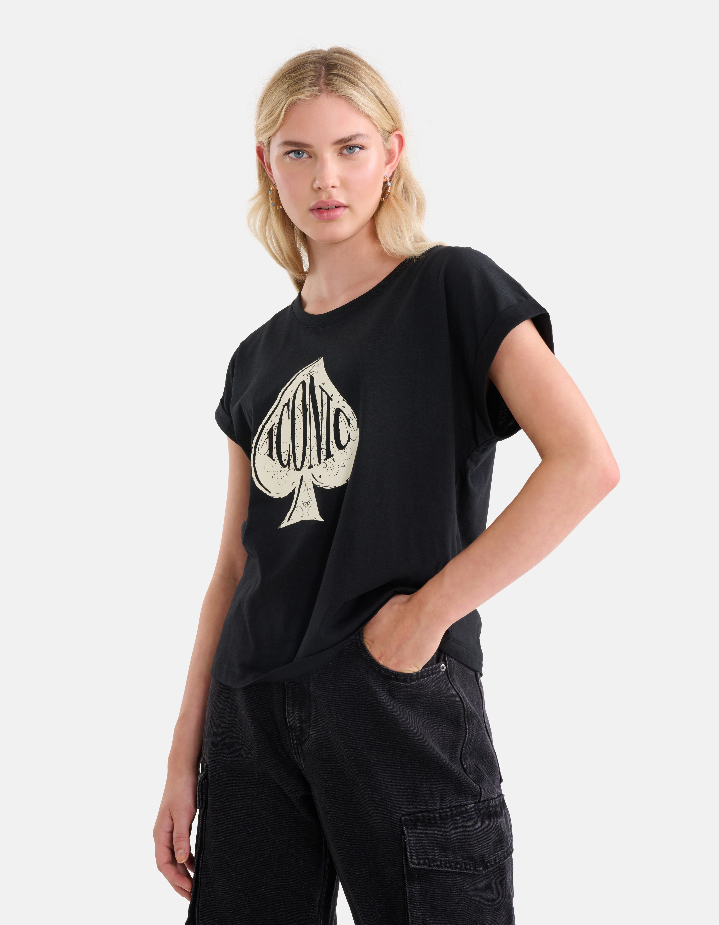 Artwork T-shirt Schwarz SHOEBY WOMEN