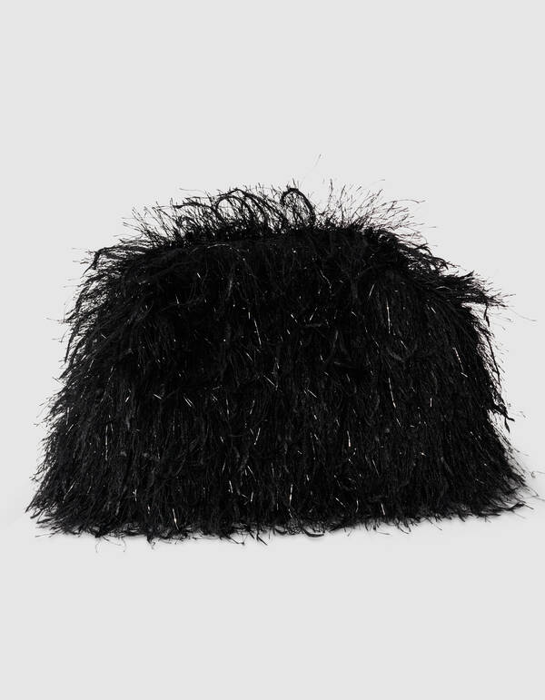 Feather Clutch Schwarz SHOEBY ACCESSOIRES