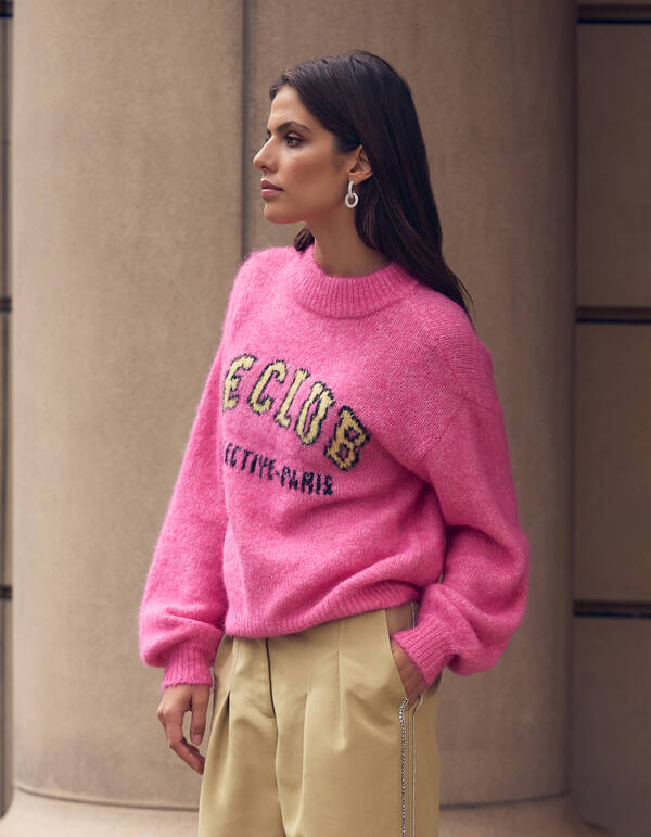 Pullover mit Text-Artwork in Rosa SHOEBY WOMEN