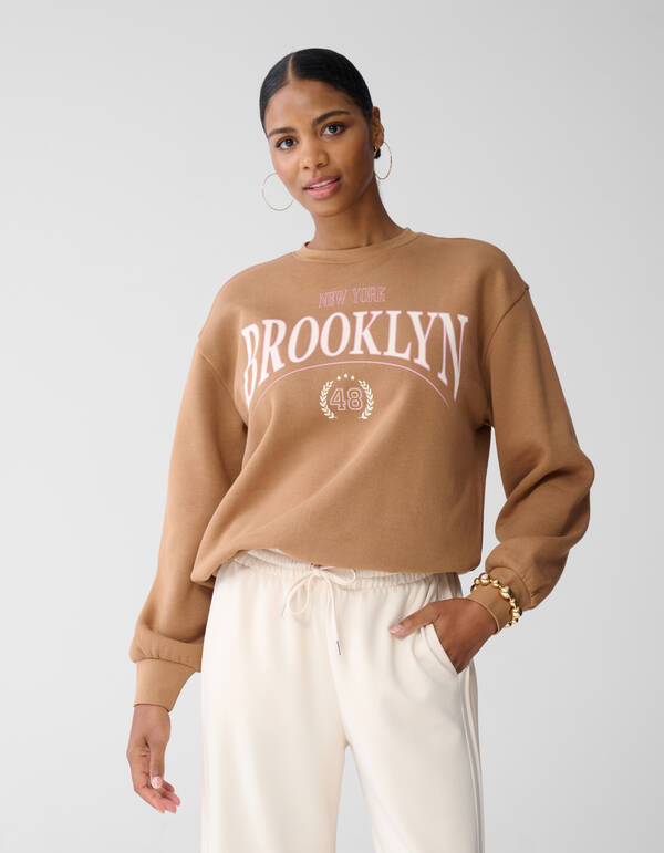 Oversized-College-Pullover Braun Von Fred SHOEBY WOMEN