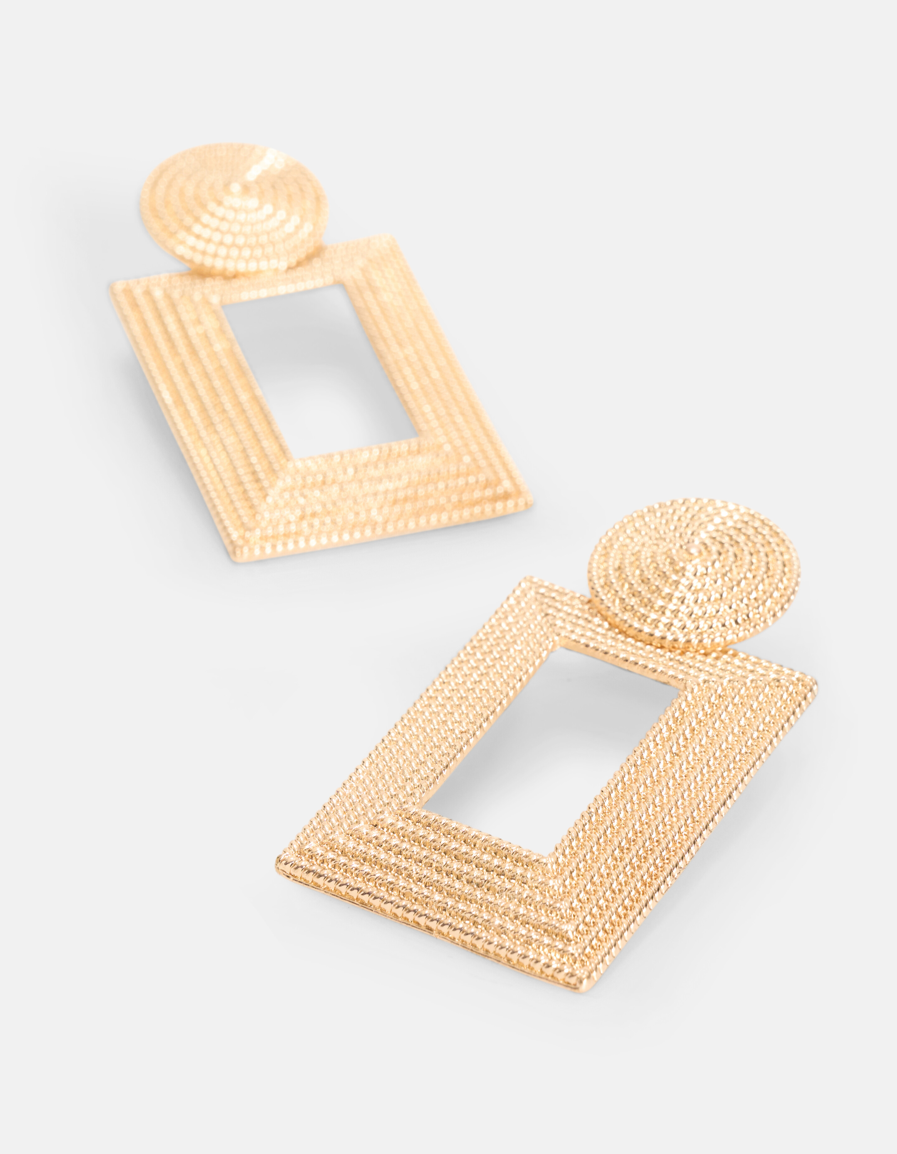 Goldene rechteckige Ohrringe SHOEBY ACCESSOIRES