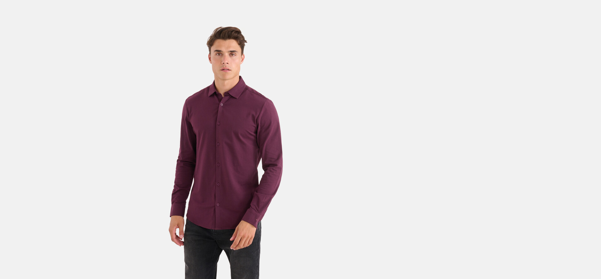 Jersey Overhemd Bordeaux SHOEBY MEN