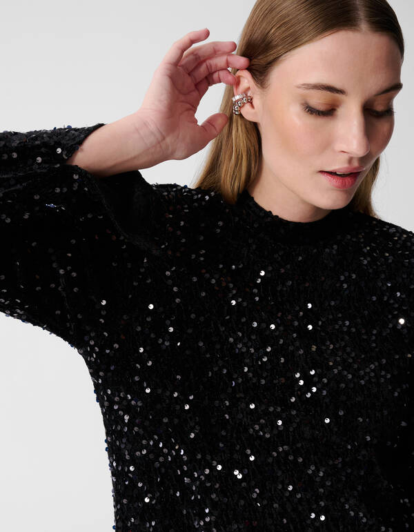 Sequin Mini Dress Black SHOEBY WOMEN