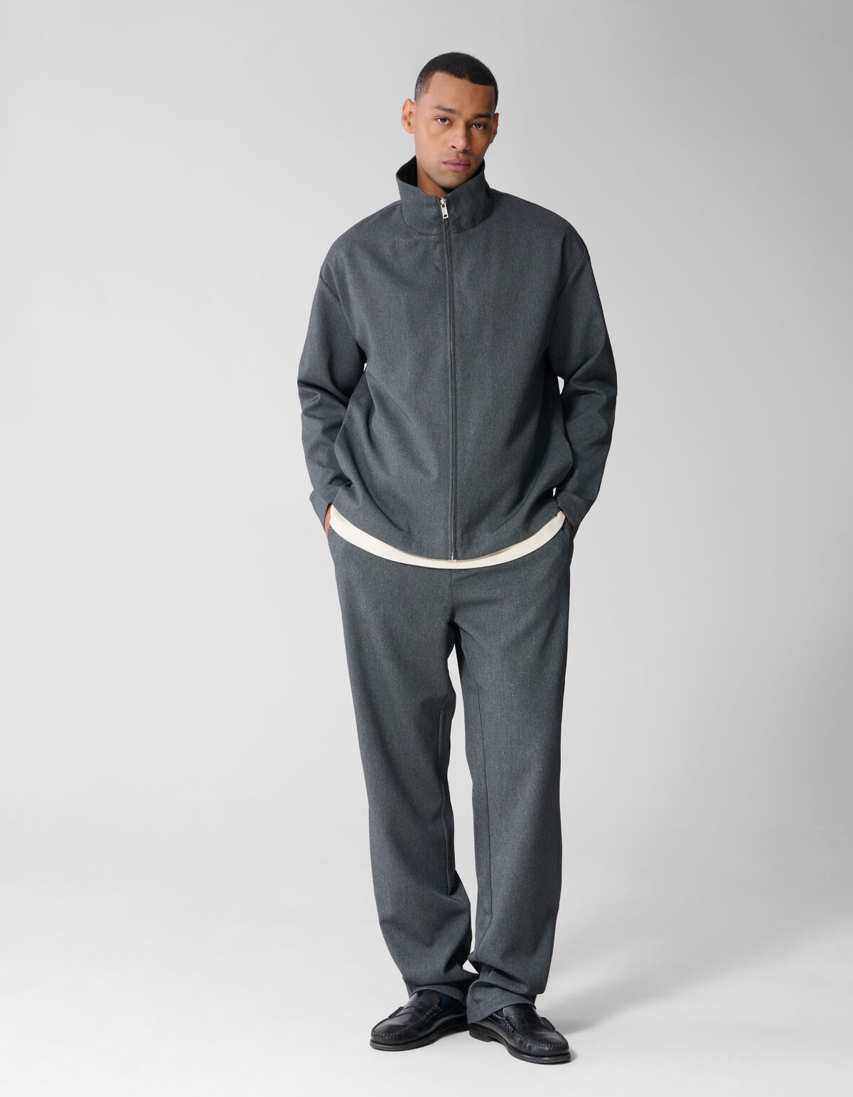 Melange Funnel Jacke Grau SHOEBY MEN