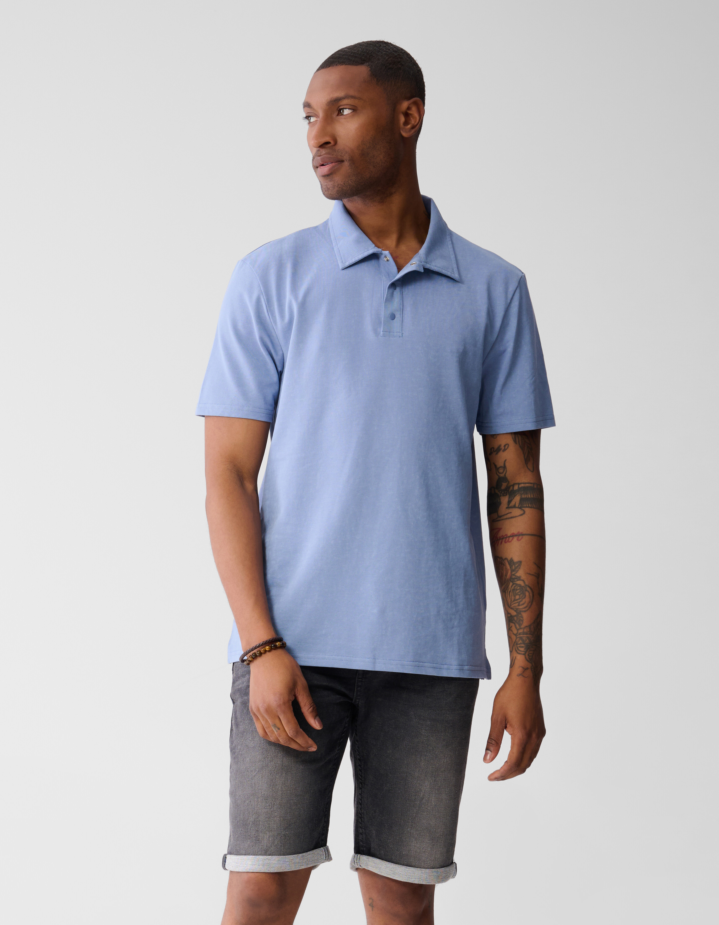 Gewaschenes Poloshirt hellblau SHOEBY MEN