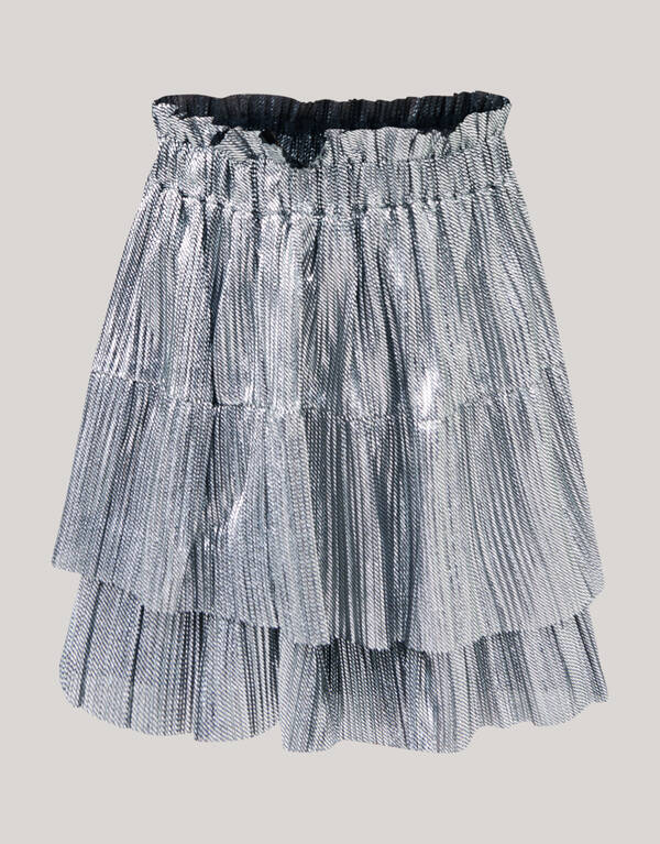 Glänzender Silber-Minirock SHOEBY GIRLS