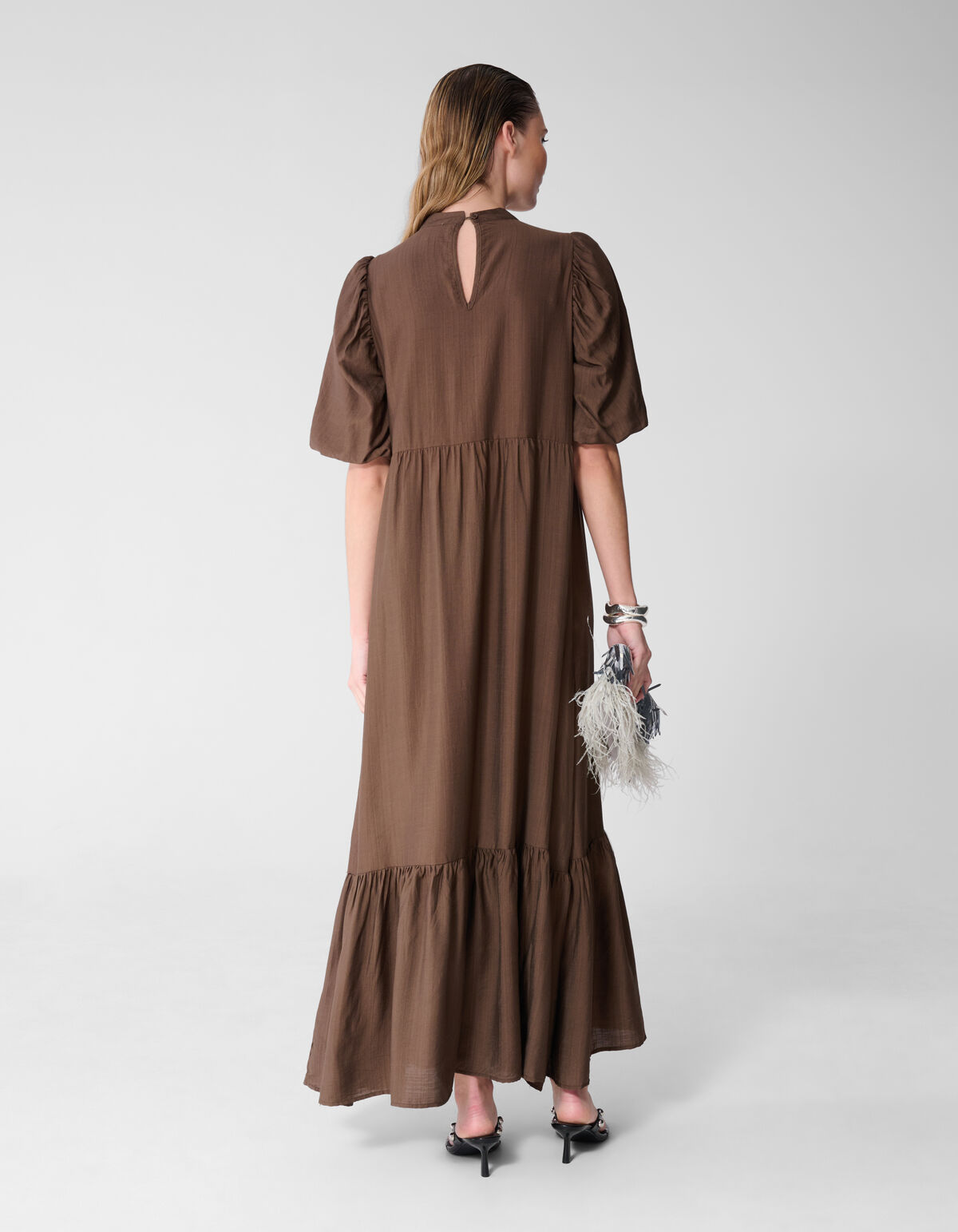 R&uuml;sche Maxikleid Braun SHOEBY WOMEN