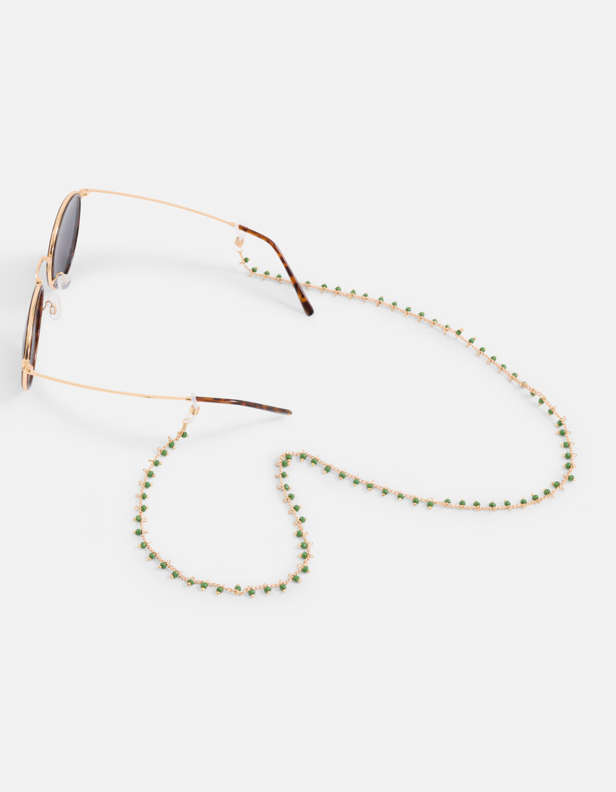 Perlen-Sonnenbrille Cord Grün SHOEBY ACCESSOIRES