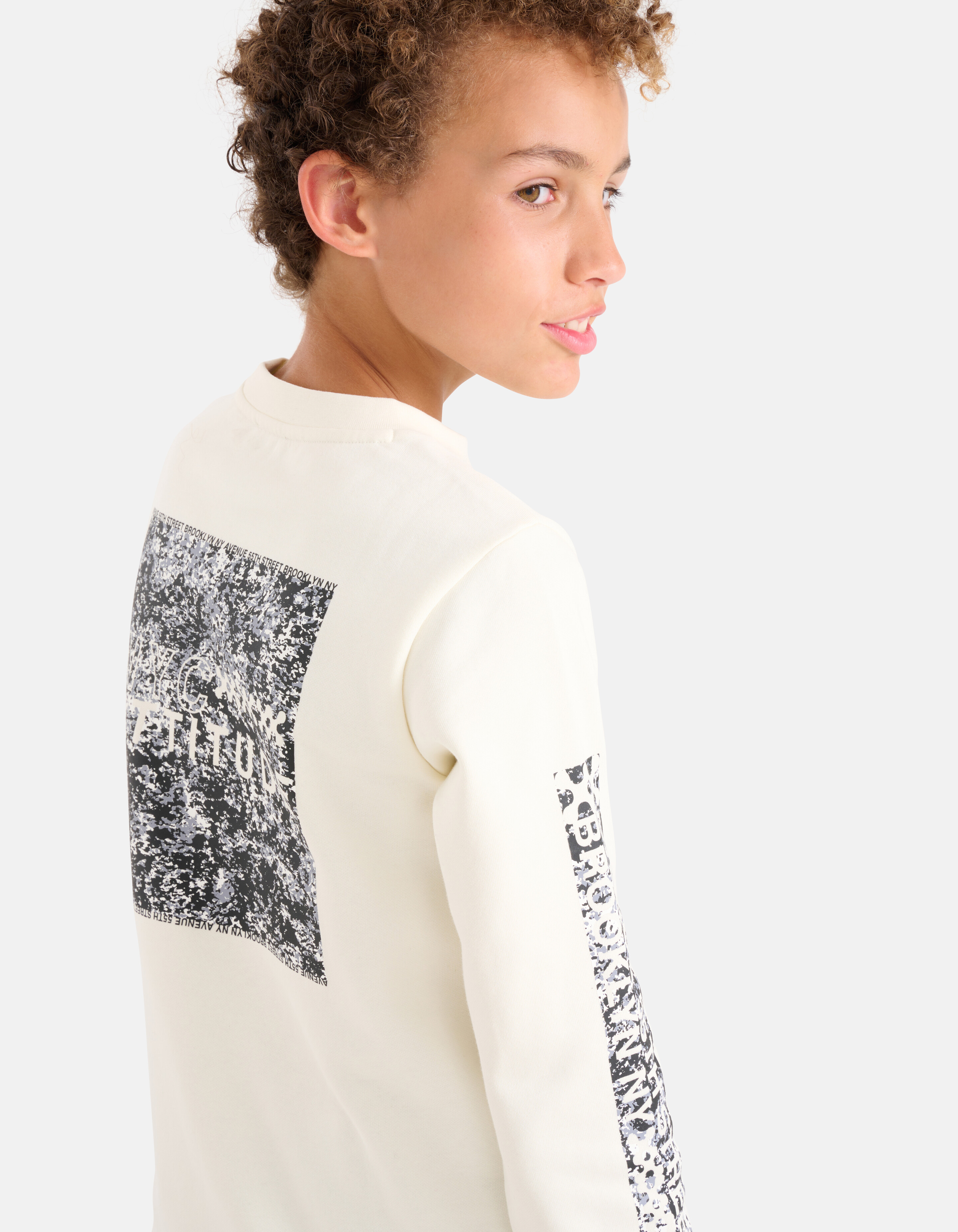 Printed Sweater Gebroken Wit SHOEBY BOYS