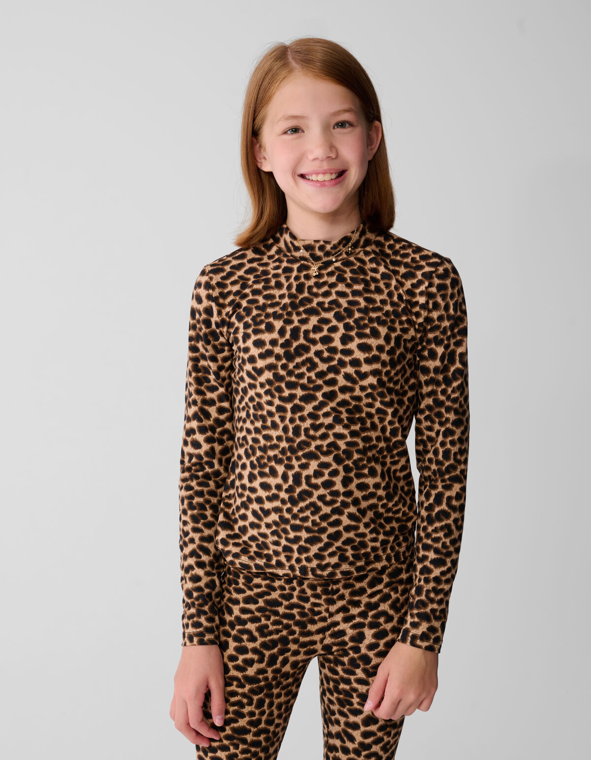 Leoparden-Langarmshirt Braun SHOEBY GIRLS