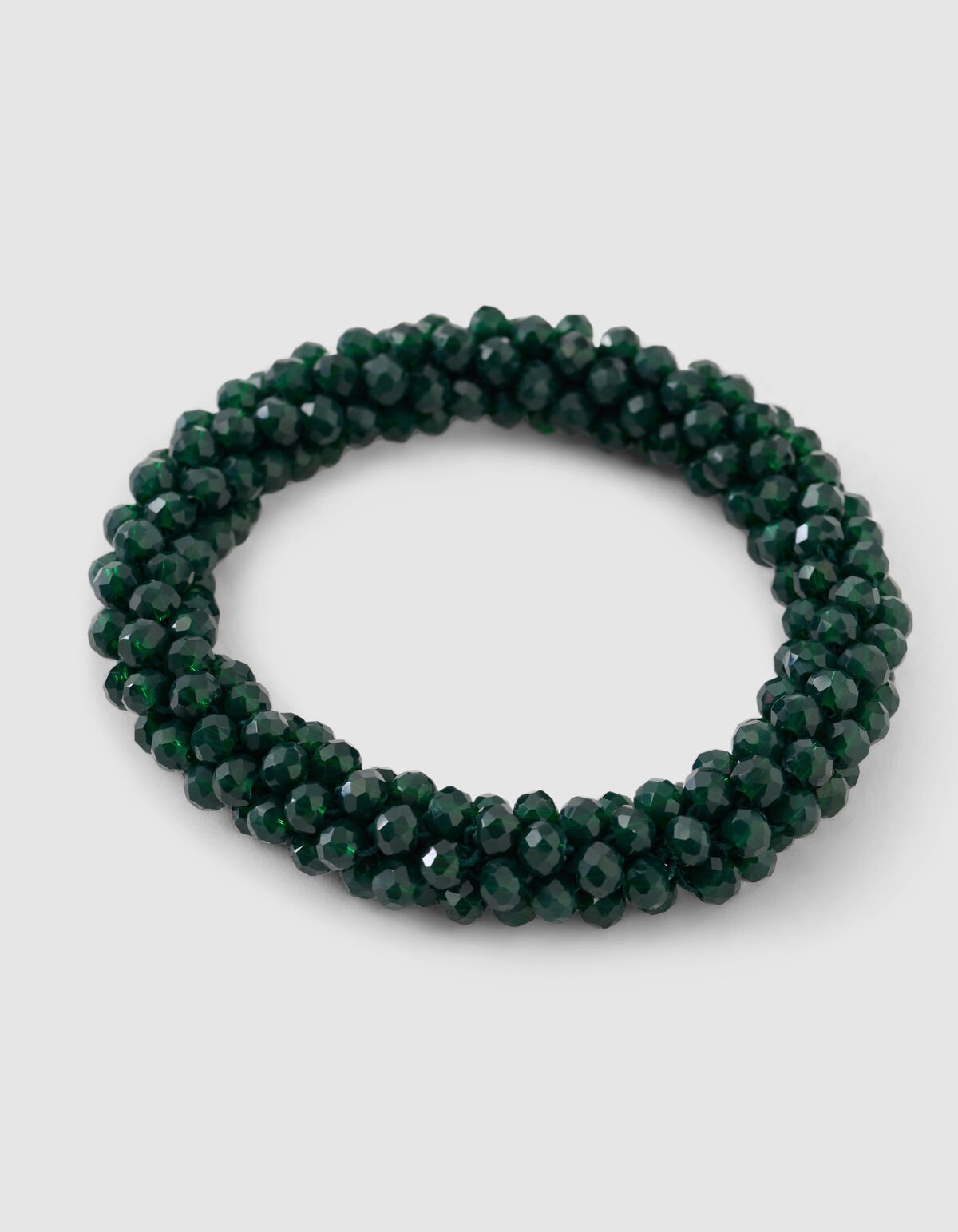 Perlenbesetztes Haargummi, dunkelgrün SHOEBY ACCESSOIRES