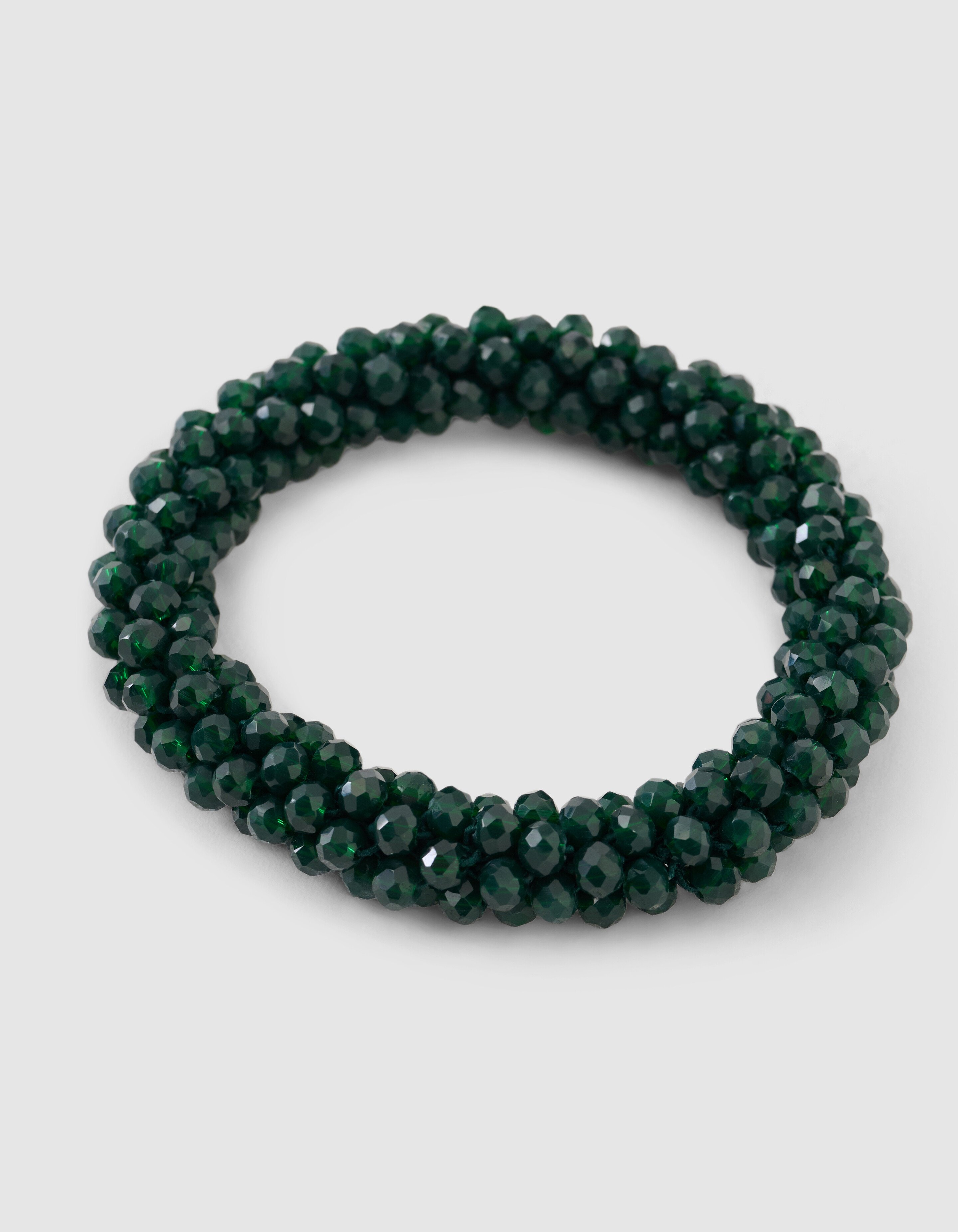 Perlenbesetztes Haargummi, dunkelgrün SHOEBY ACCESSOIRES