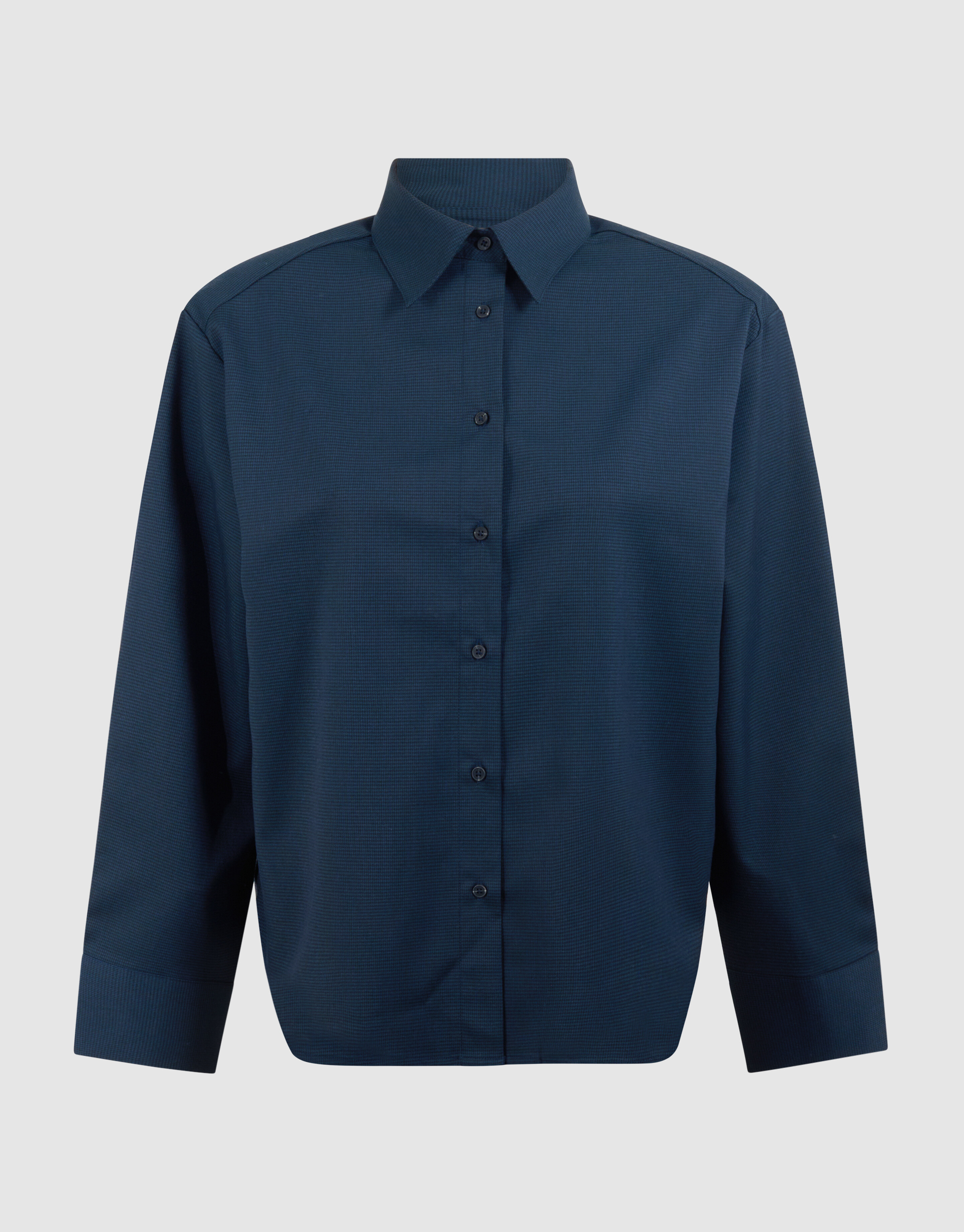 Kariertes gepolstertes Bluse Dunkelblau SHOEBY WOMEN