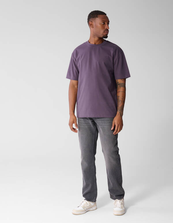 Lila T-Shirt mit Grafik Twill SHOEBY MEN