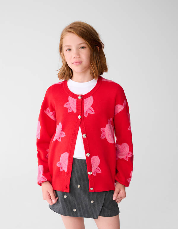 Rose Strickweste Rot SHOEBY GIRLS