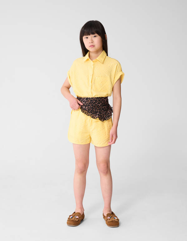 Pinstripe-Strass-Bluse Hellgelb SHOEBY GIRLS