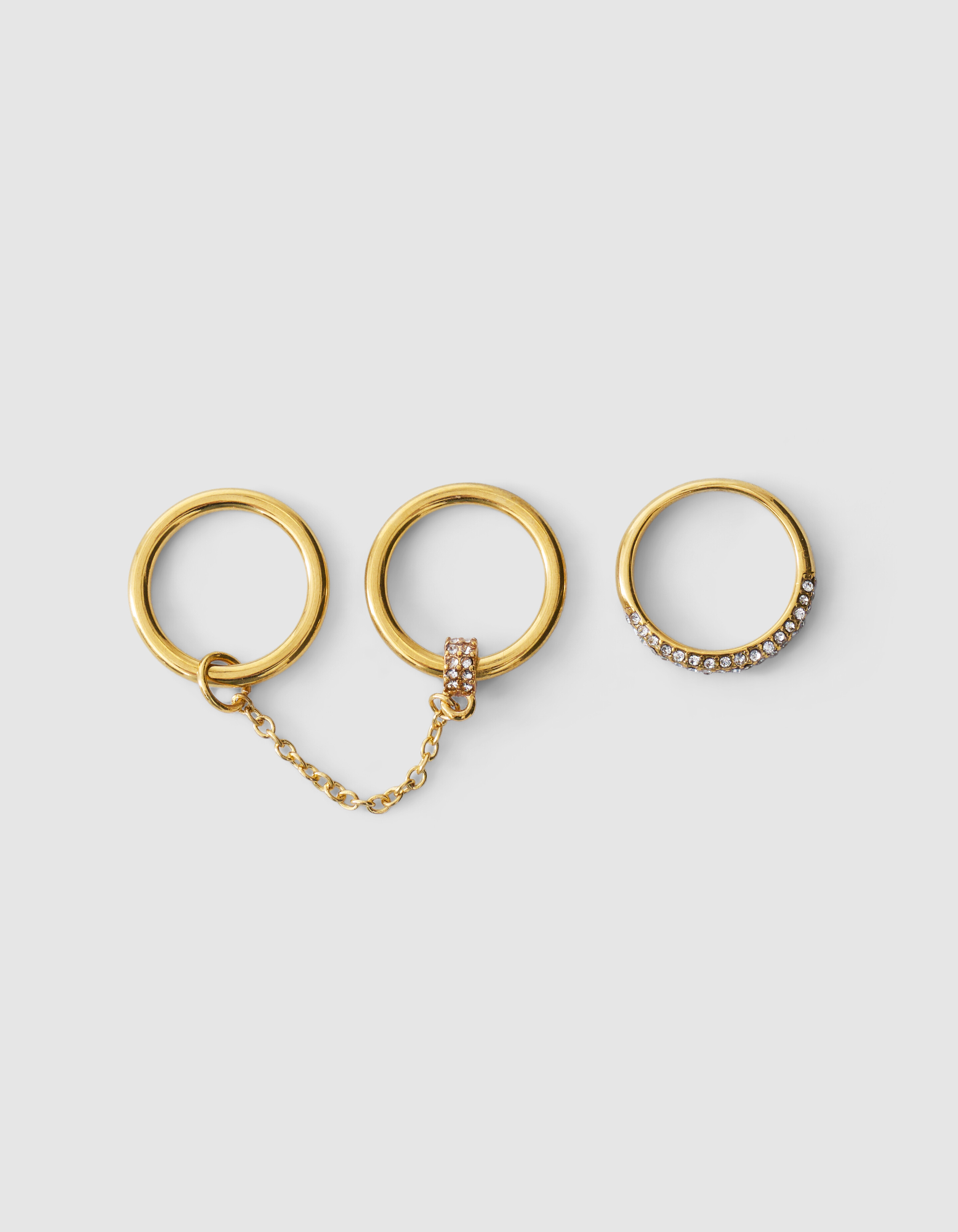 Stack Strass Ringe Set Gold SHOEBY ACCESSOIRES
