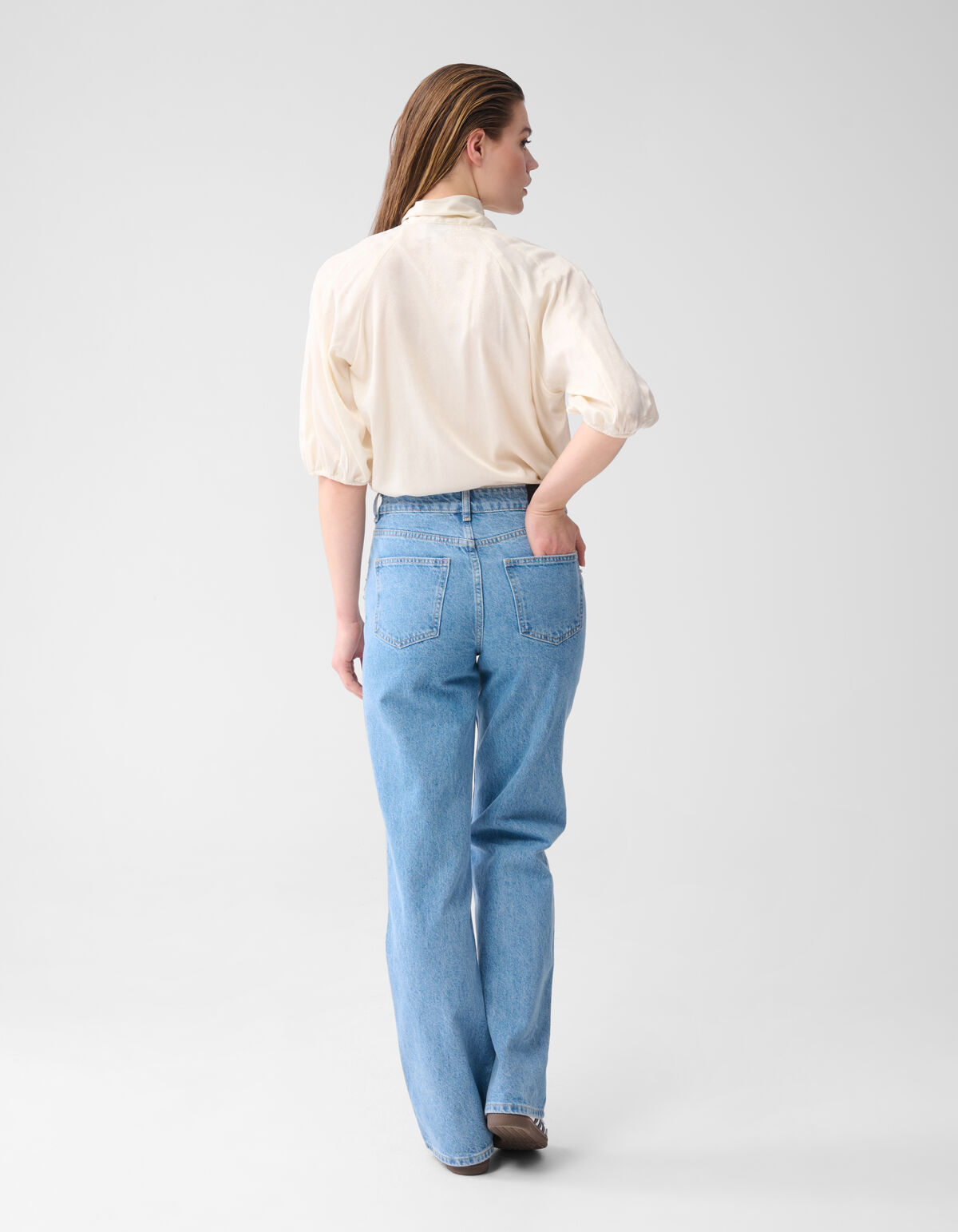 Glänzende Bluse Off White SHOEBY WOMEN