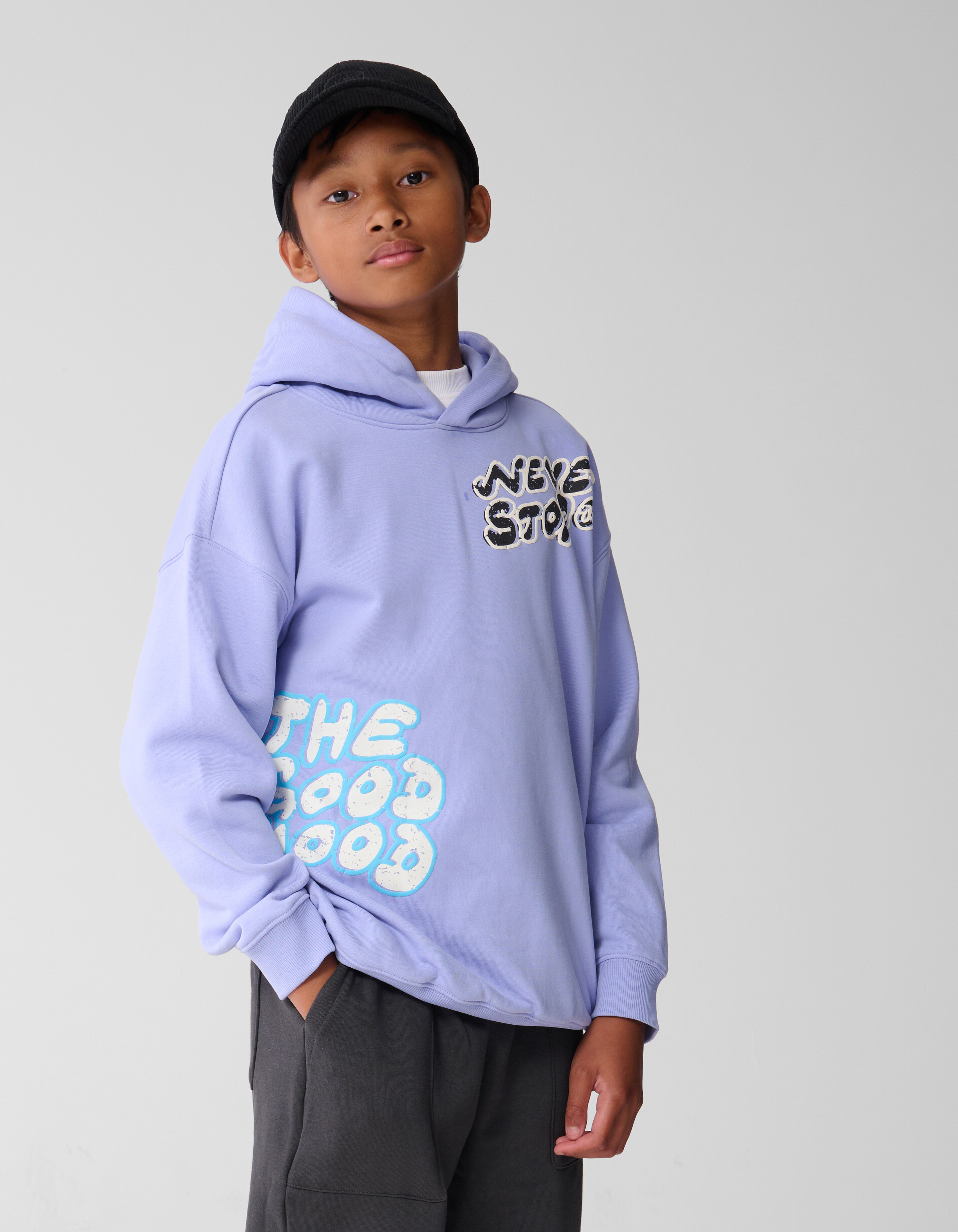 Good Mood Atrwork Hoodie Hellviolett SHOEBY BOYS