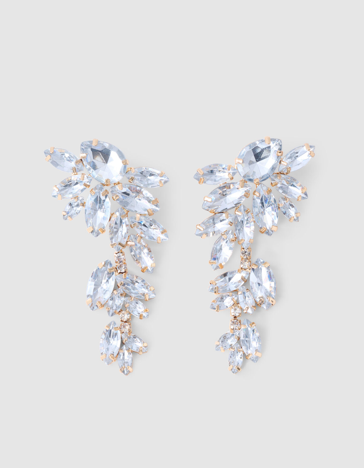 Große Strass-Ohrringe Silber SHOEBY ACCESSOIRES