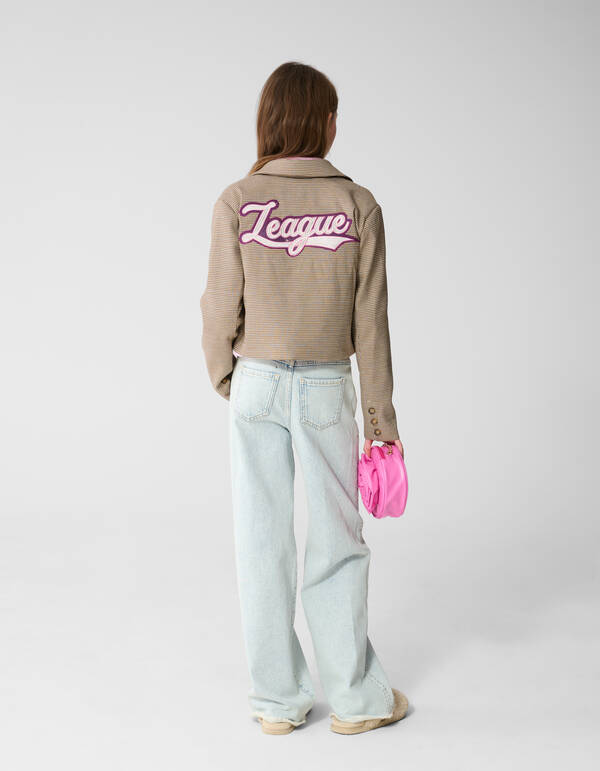 Cropped-Blazer mit Karomuster Hellbraun SHOEBY GIRLS