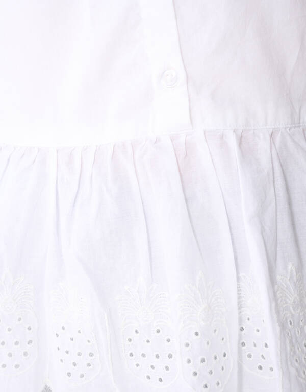 Bestickte R&uuml;schenbluse Wei&szlig; SHOEBY GIRLS