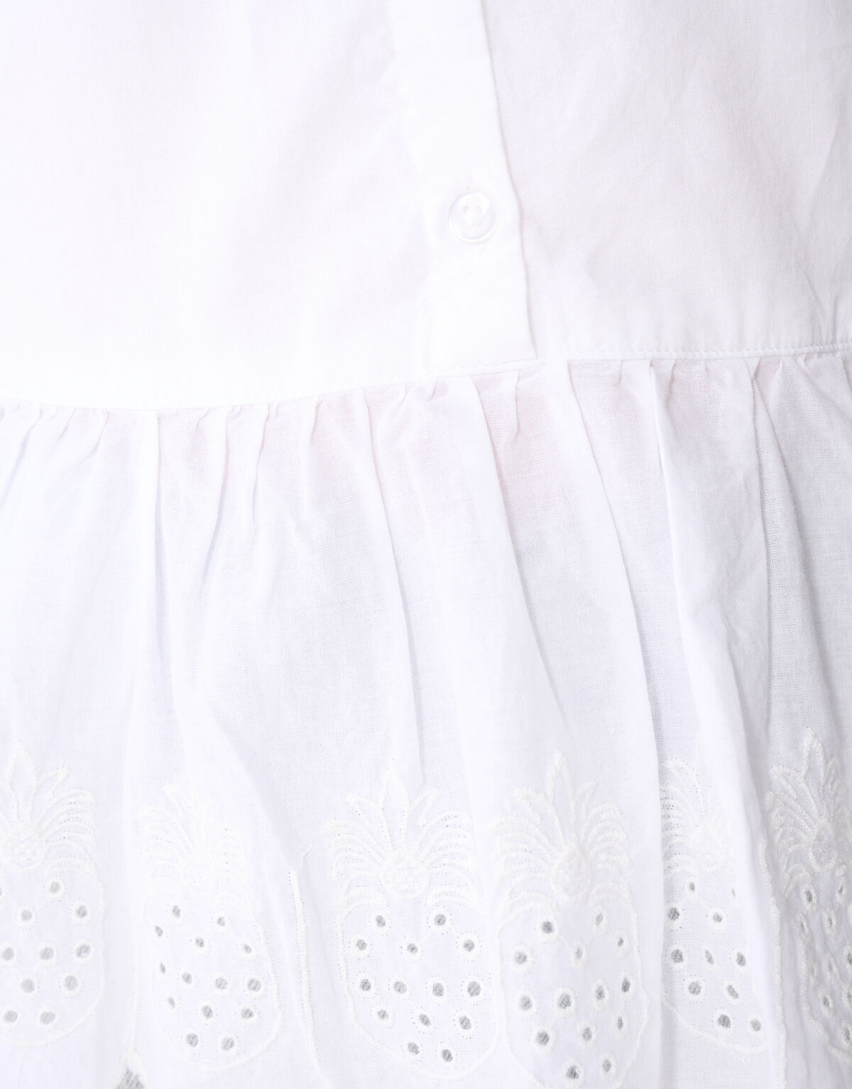 Bestickte R&uuml;schenbluse Wei&szlig; SHOEBY GIRLS