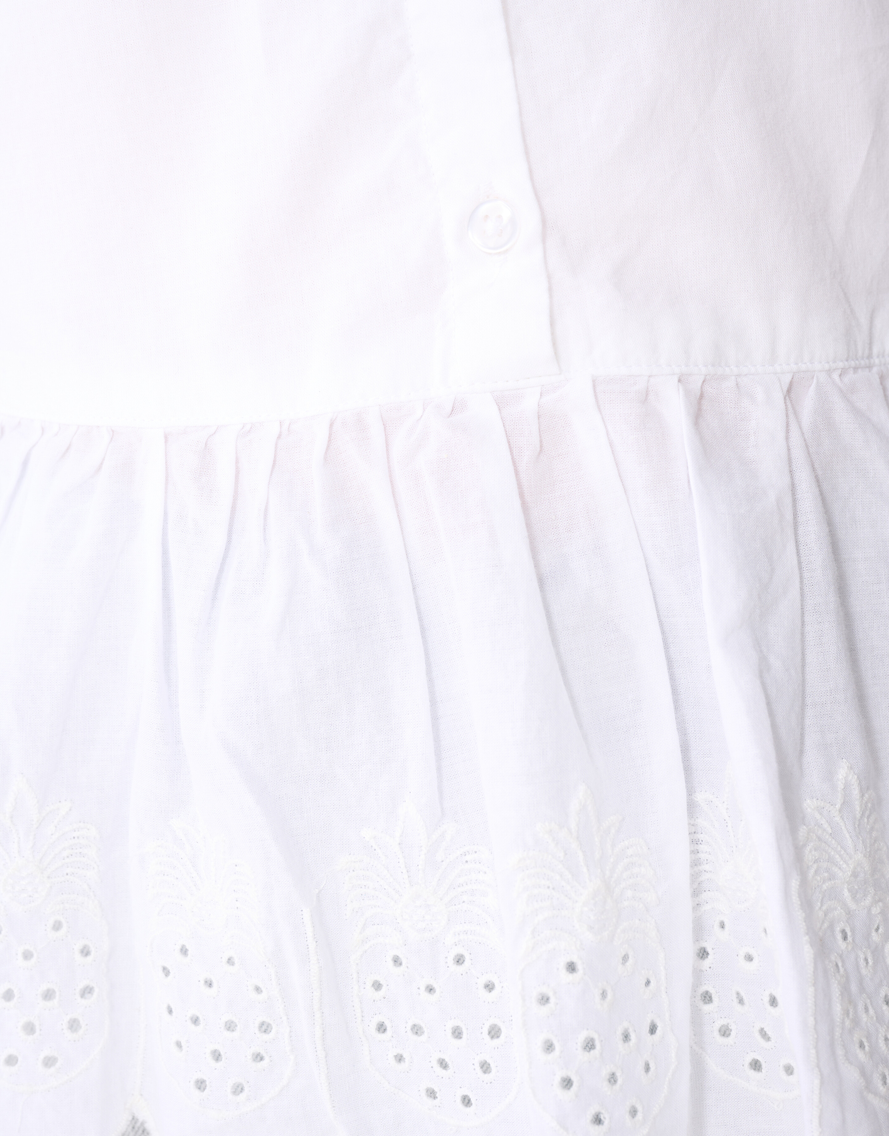 Bestickte R&uuml;schenbluse Wei&szlig; SHOEBY GIRLS