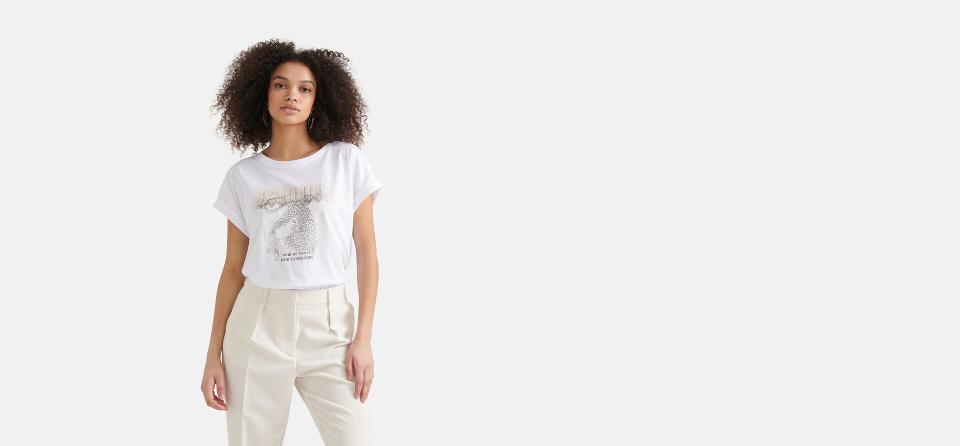 Printed T-Shirt Weiß SHOEBY WOMEN