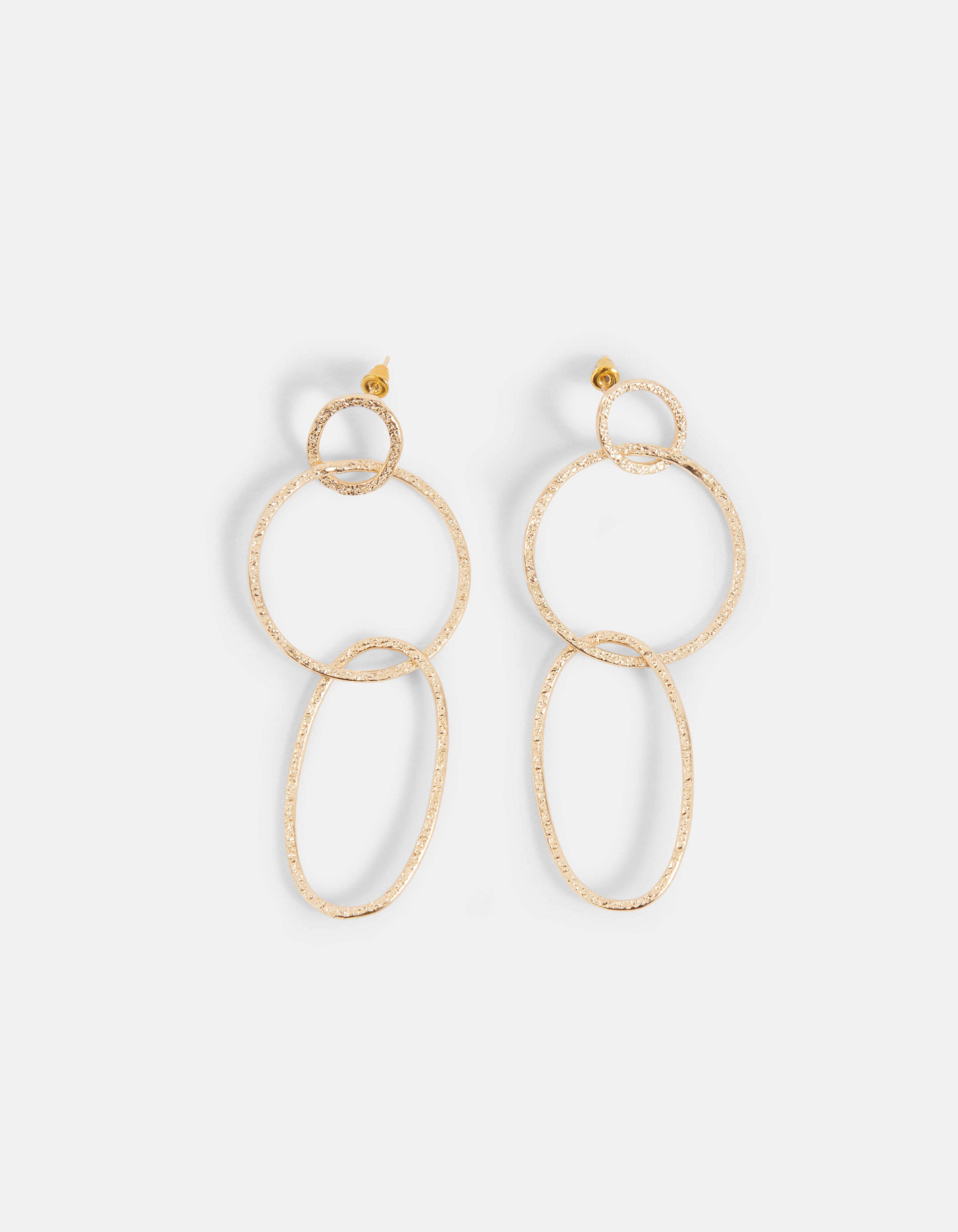 Gehämmerte ovale Ohrringe Gold SHOEBY ACCESSOIRES