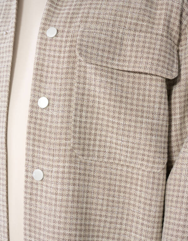 Melange Check Overshirt Sand SHOEBY MEN