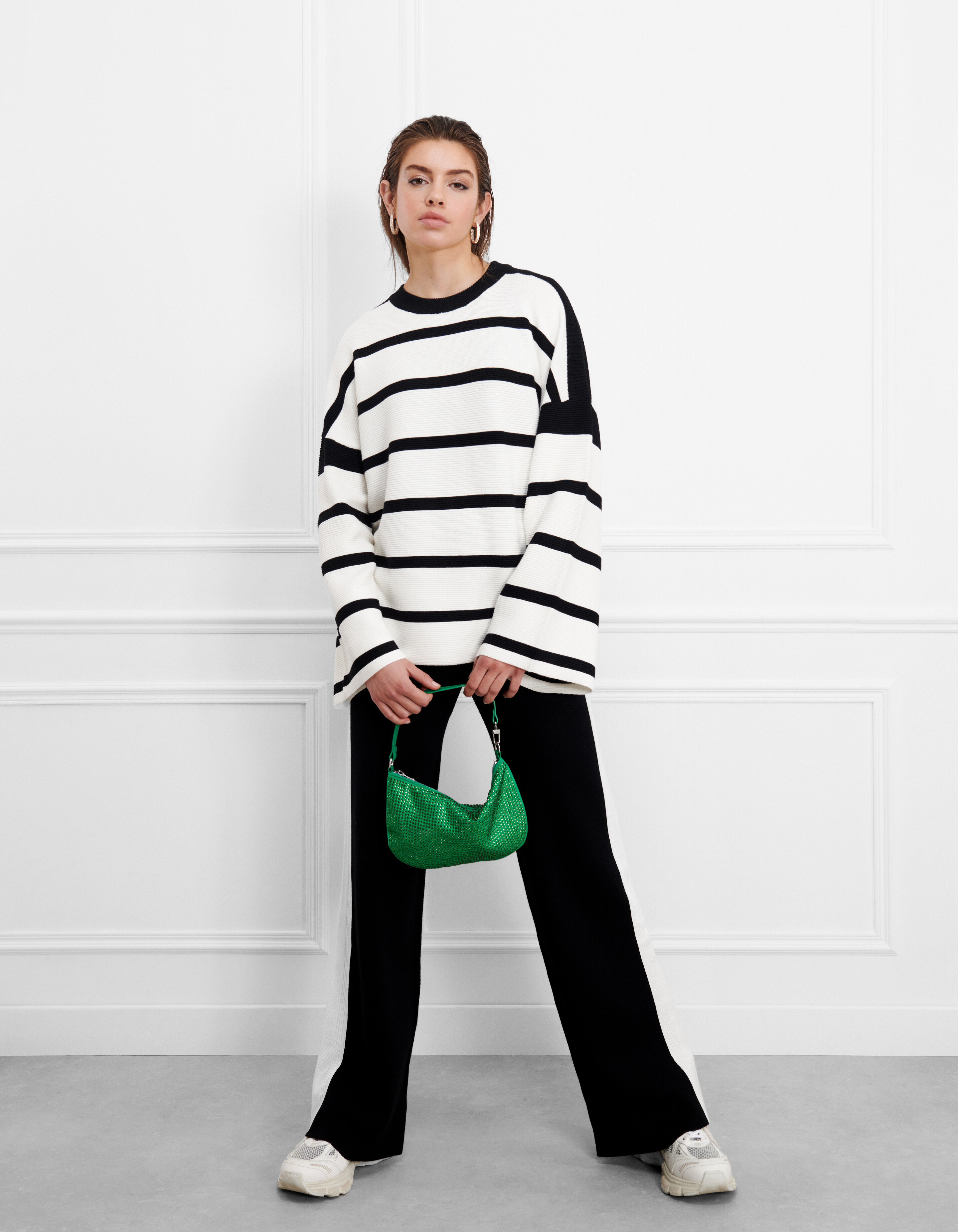Gestreifter Pullover Weiß SHOEBY WOMEN