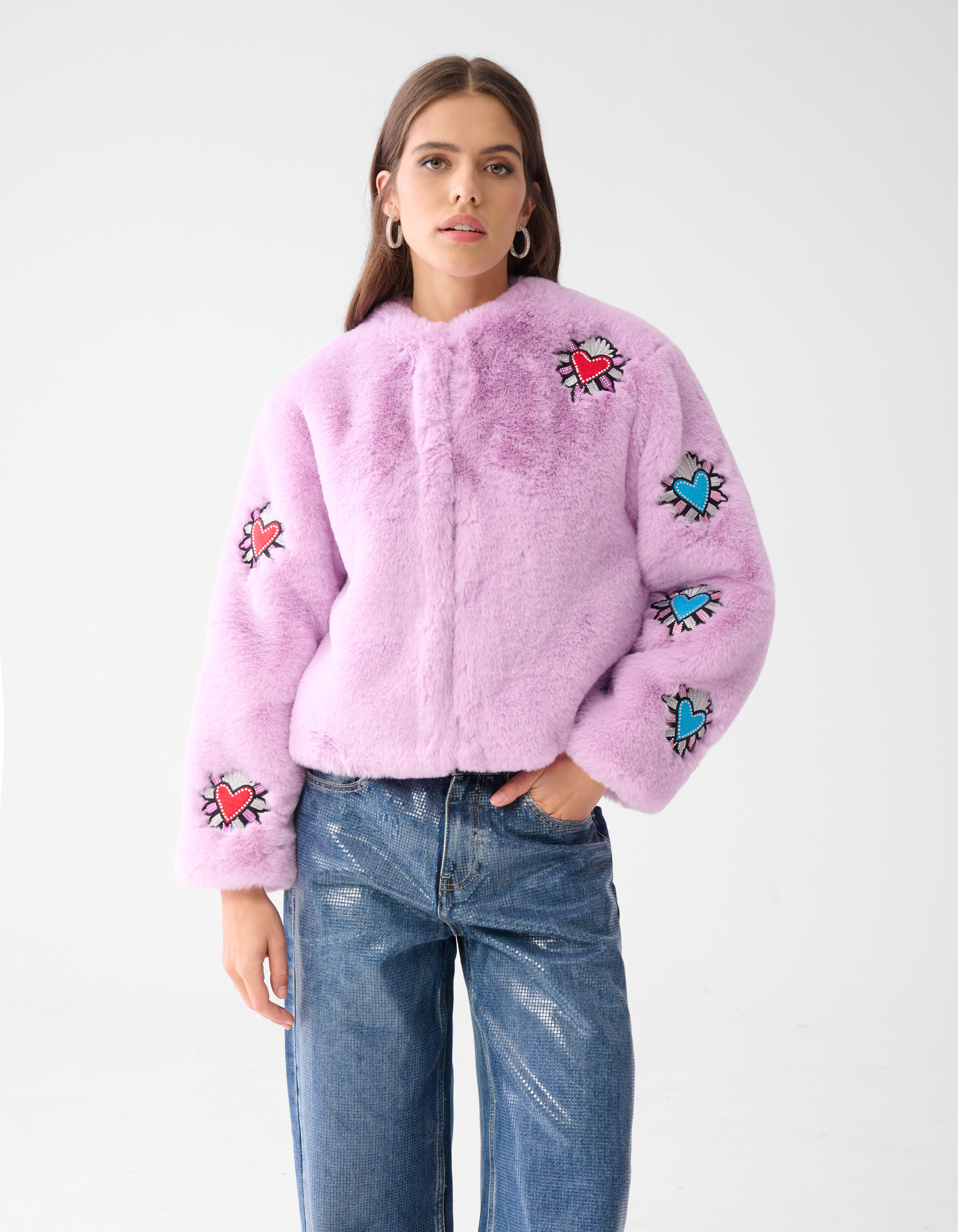 Kunstpelz Jacke Hell Lila SHOEBY WOMEN