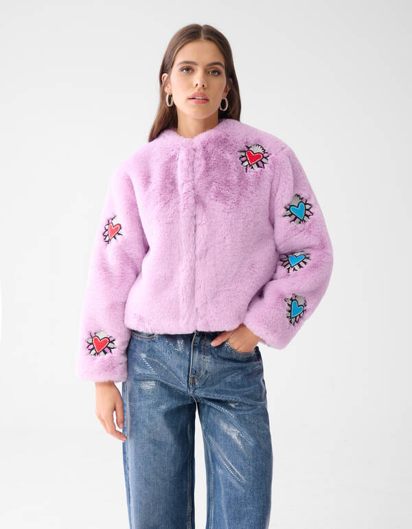 Kunstpelz Jacke Hell Lila SHOEBY WOMEN