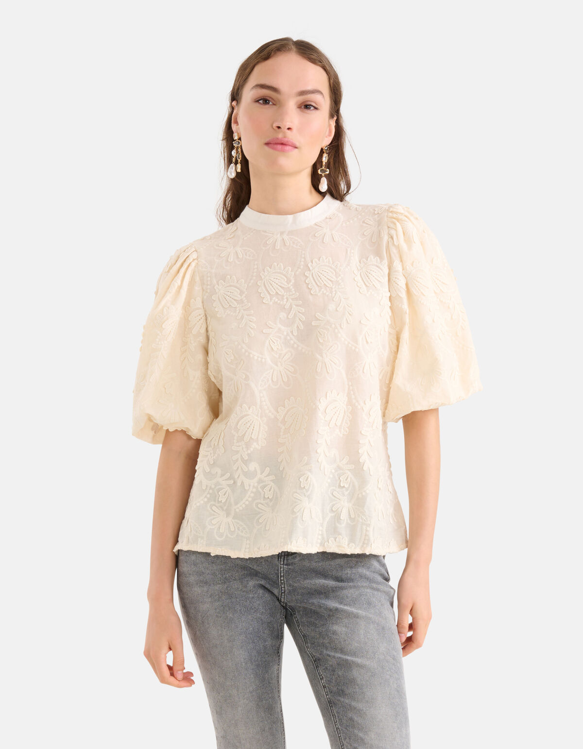 Besticktes Top Off White SHOEBY WOMEN