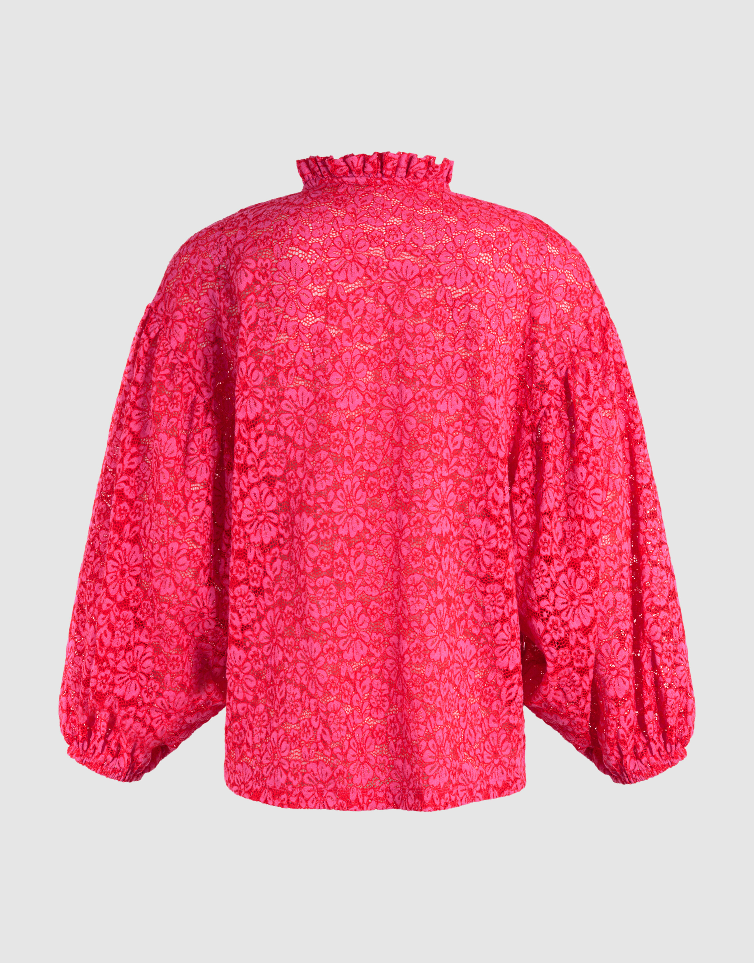 Bluse mit Spitzenrüschen Rosa SHOEBY WOMEN